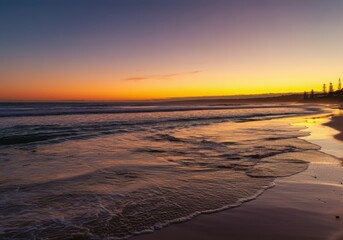 Sunsets of Serene beach sun tropical ocean