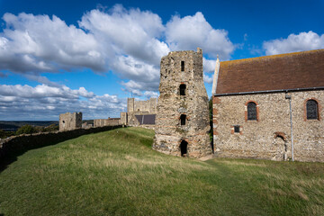 Historical buildings on the cliffs of Dover, Kent, UK