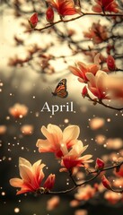 April Showers Bring May Flowers A Monarch Butterfly Flits Through Blooming Spring Flowers