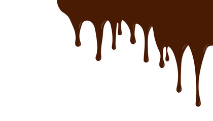 Dripping of melted chocolate, background. Vector illustration