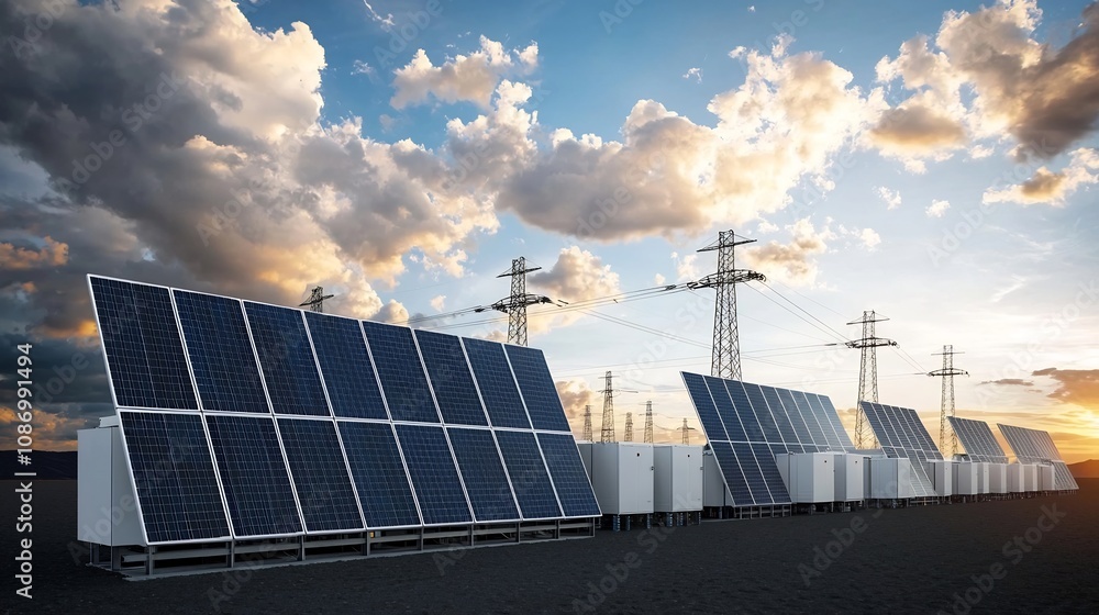 Fototapete ai controlled energy storage systems in a smart grid dynamically managing renewable and non renewabl