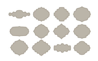 Set of vintage label and badges Decorative ornament design  Blank Stickers and Label Frames, Vector illustration