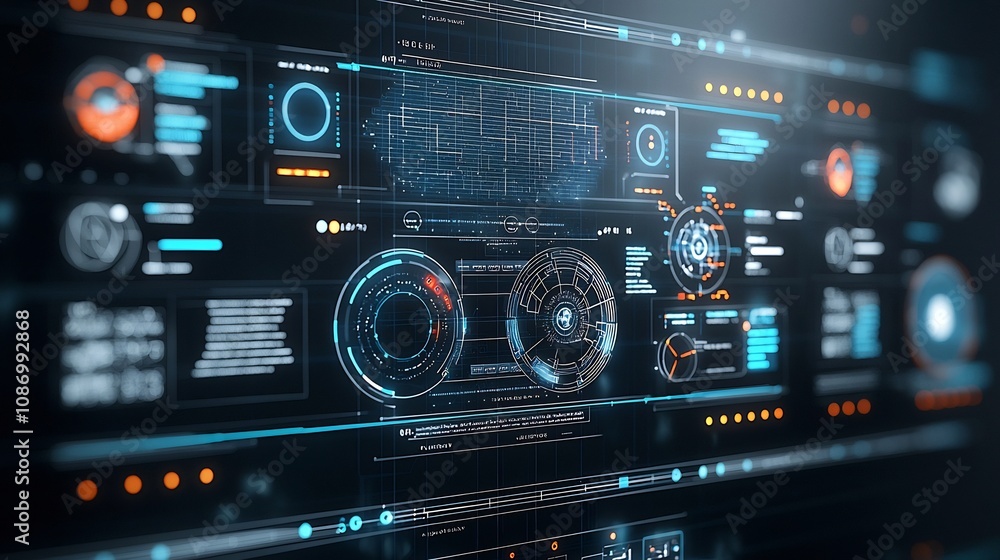 Aufkleber Futuristic AI powered smart grid interface dashboard displaying real time data and analytics for optimized of renewable solar wind