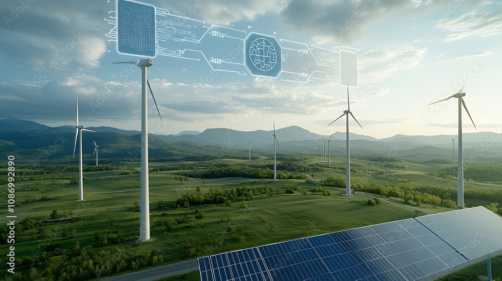 Poster Innovative AI powered digital interface for an integrated smart grid system optimizing the balanced supply and distribution of renewable and non renewable energy sources like solar wind and others