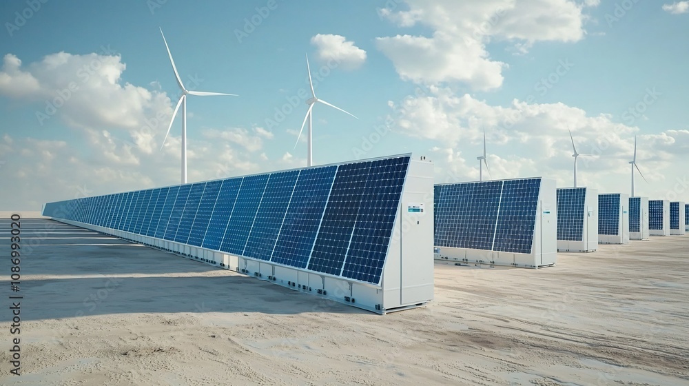 Poster integrated smart grid system harnessing renewable solar and wind energy with battery storage for eff