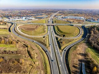 Modlnica interchange on Northern part of S52 Highway ring road around Krakow under construction....