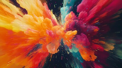 Obraz premium Vibrant color explosion, abstract art