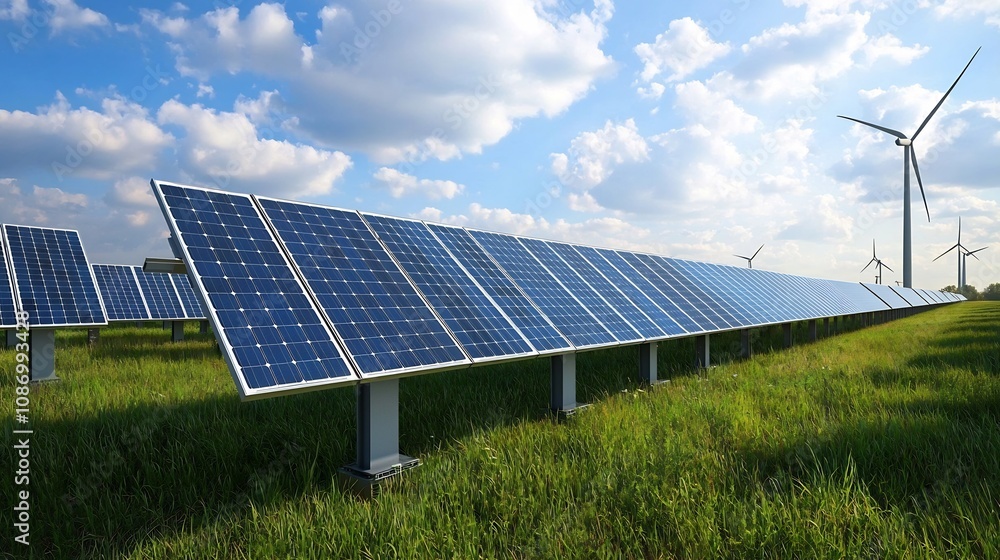 Poster Smart Grid Energy Storage System Balancing Renewable Power from Solar Panels and Wind Turbines for Stable Grid Infrastructure