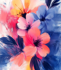 Abstract floral art background floral of leaves pastel.
