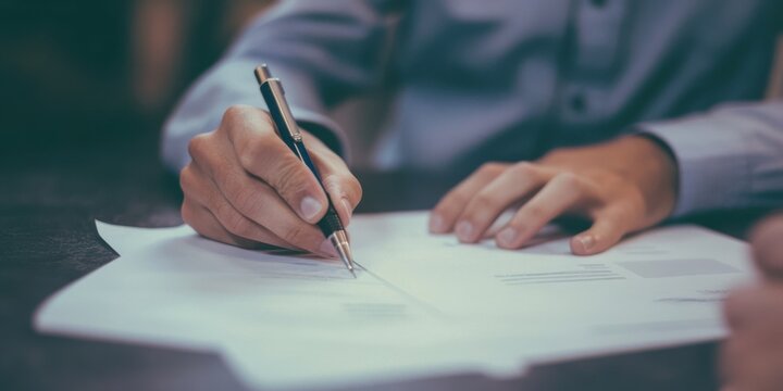 A patient signing an informed consent form before participating in a clinical trial