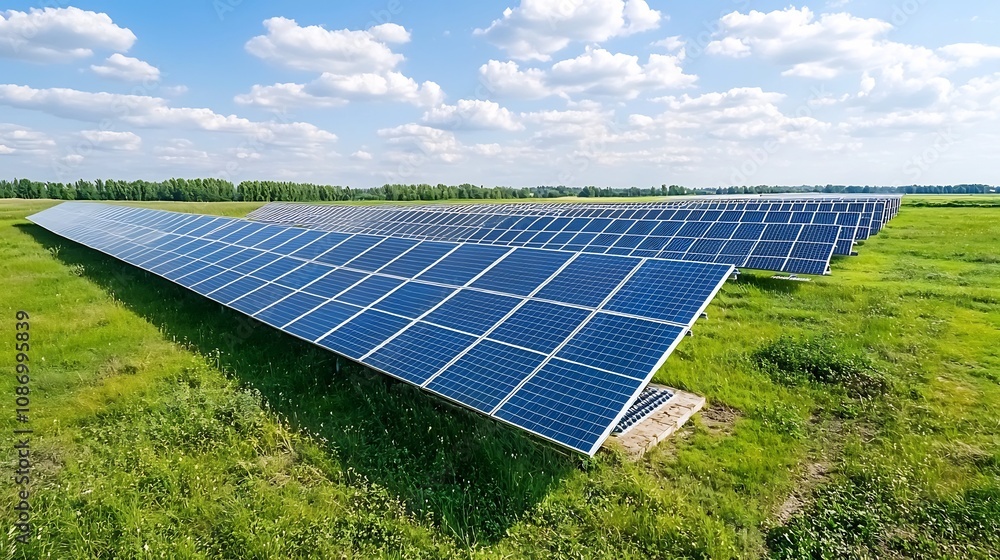 Fototapete Renewable Powered Smart Energy Grid with Battery Storage Ensuring Efficient Energy Use and Grid Reliability  Digitalization Internet of Things and Data Analytics Optimize Power Distribution