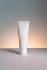 White cream mockup on delicate background. cosmetics design.
