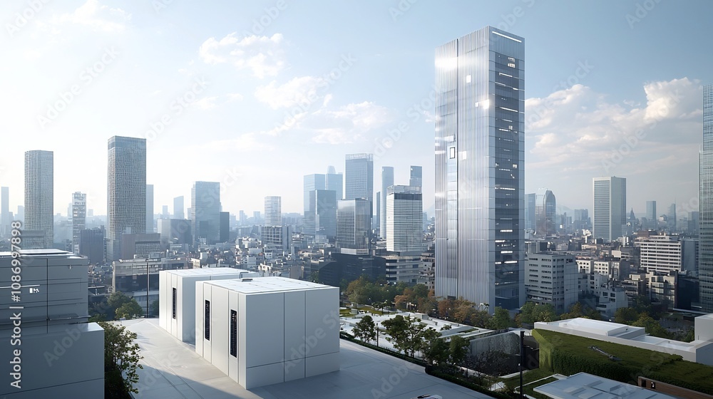 Leinwandbilder futuristic urban skyline powered by smart grid technology with advanced energy storage solutions sea
