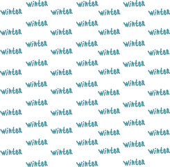 The background consists of the word "winter". The symbols have a dark outline.