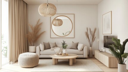 Minimalist Living Room with Natural Elements