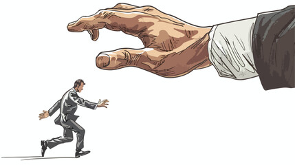 Close-Up Hand Catching Running Away Business Concept