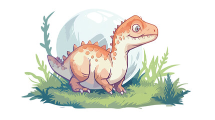 Creative Childish Dinosaur Egg Vector Illustration Handdrawn V