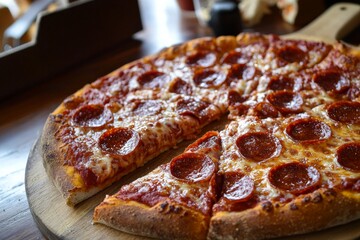Delicious Pizza on Table Close Up