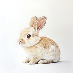 Obraz premium cute adorable fluffy rabbit isolated on transparant background