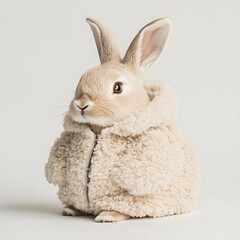 Obraz premium cute adorable fluffy rabbit isolated on transparant background