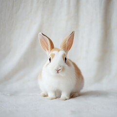 Obraz premium cute adorable fluffy rabbit isolated on transparant background