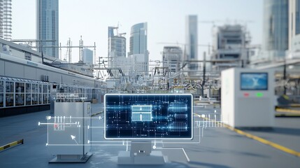 Futuristic Power Grid System with Central Hub Managing Renewable Energy Distribution to Residential and Commercial Sectors for Efficient and Sustainable Utility Services