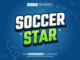 soccer game editable text, font effect, 3d text for title