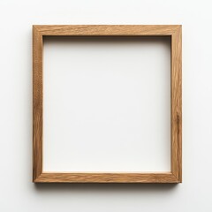 Modern Minimalist Wooden Frame on Soft White Background
