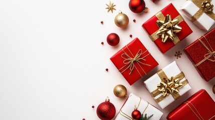 Modern 'Boxing Day Sale' design with minimalist holiday decorations, a few stylishly wrapped gifts, and space for text overlay on a clean white background