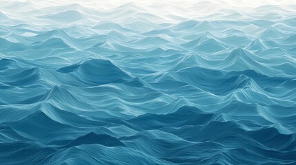 Obraz premium Ocean-inspired abstract background with overlapping wave patterns and soft blues, 8k, high detail