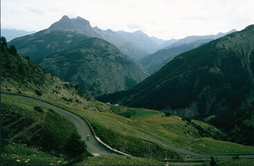 Mountain landscape along the road to Col d Allos, Provence-Alpes Cote d Azur, France