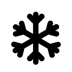 Obraz premium Snowflake Weather Icon – Black and White Minimalist Design