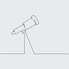 Telescope in Minimalist Line Art
