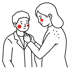 Fototapeta premium doctor examine patient with red rash