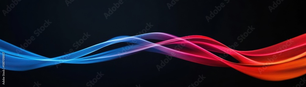 Poster abstract colorful wave patterns on a dark background, perfect for modern designs and creative projec