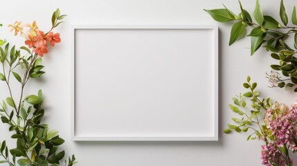 Obraz premium Cozy Living Room Mockup, inviting interior featuring a stylish frame, warm tones, soft furnishings, and a blurred backdrop creating a serene atmosphere for relaxation.