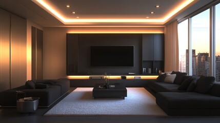 Modern Living Room with a View