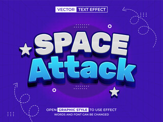 space attack editable text, font effect, 3d text for title