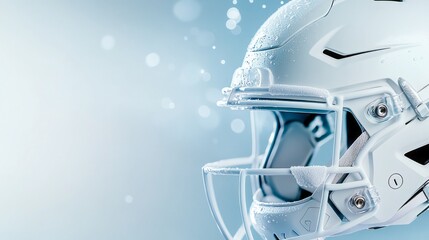 American football helmets on light backgrounds, Super Bowl sports equipment concept
