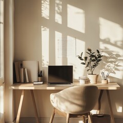 Cozy Workspace Designed with Minimalist Style
