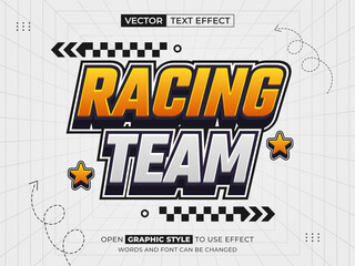 racing team editable text, font effect, 3d text for title