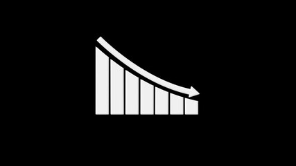 High angle stock market graphic crash bearish dark Stock  Display of Stock market ,Loss concept business graph. Animated down graph icon designed in flat icon style, business or finance concept icon