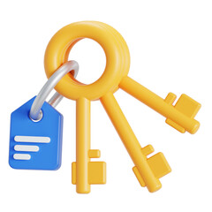 Keys with small notes 3D icon