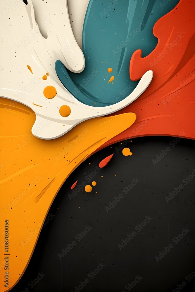 Poster Captivating geometric abstraction with dynamic high contrast color scheme and explosive zoom text a constructivist art influence and experimental avant garde visual style