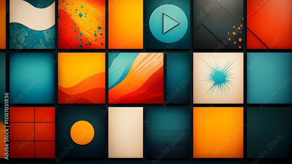 Aufkleber surreal and dreamlike digital artwork featuring a vibrant colorful comic book inspired background wi