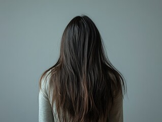 Fototapeta premium Isolated Long Hair Portrait with Female Profile