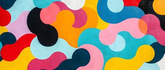 Abstract modern pastel-toned artwork with irregular shapes and lines.