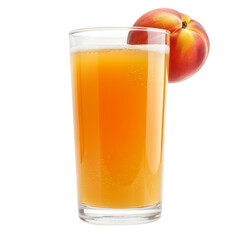 Delicious Peach Apple Juice Isolated On White Background  