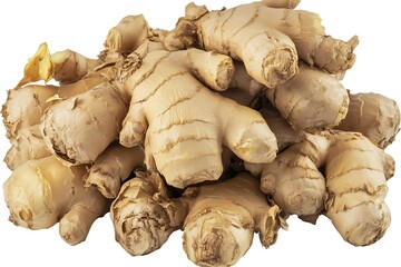 Ginger isolated on a white background, close up