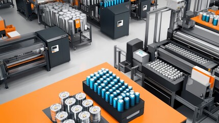 Automated Can Production Line in Factory Setting